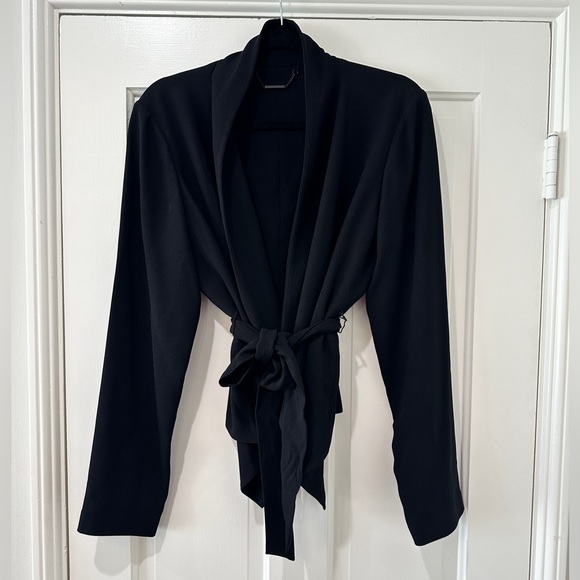Elie TAHARI open front black tie waist JEMM blazer jacket - Picture 7 of 11